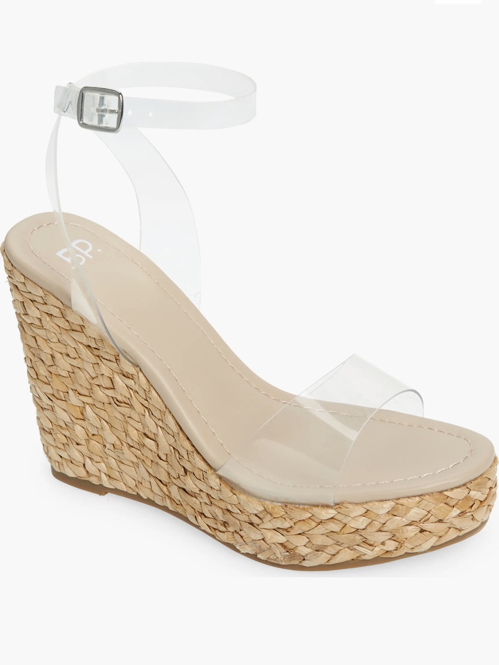 BP (Nordstrom) Clear Strap Wedge Sandals with Espadrille Platform 9